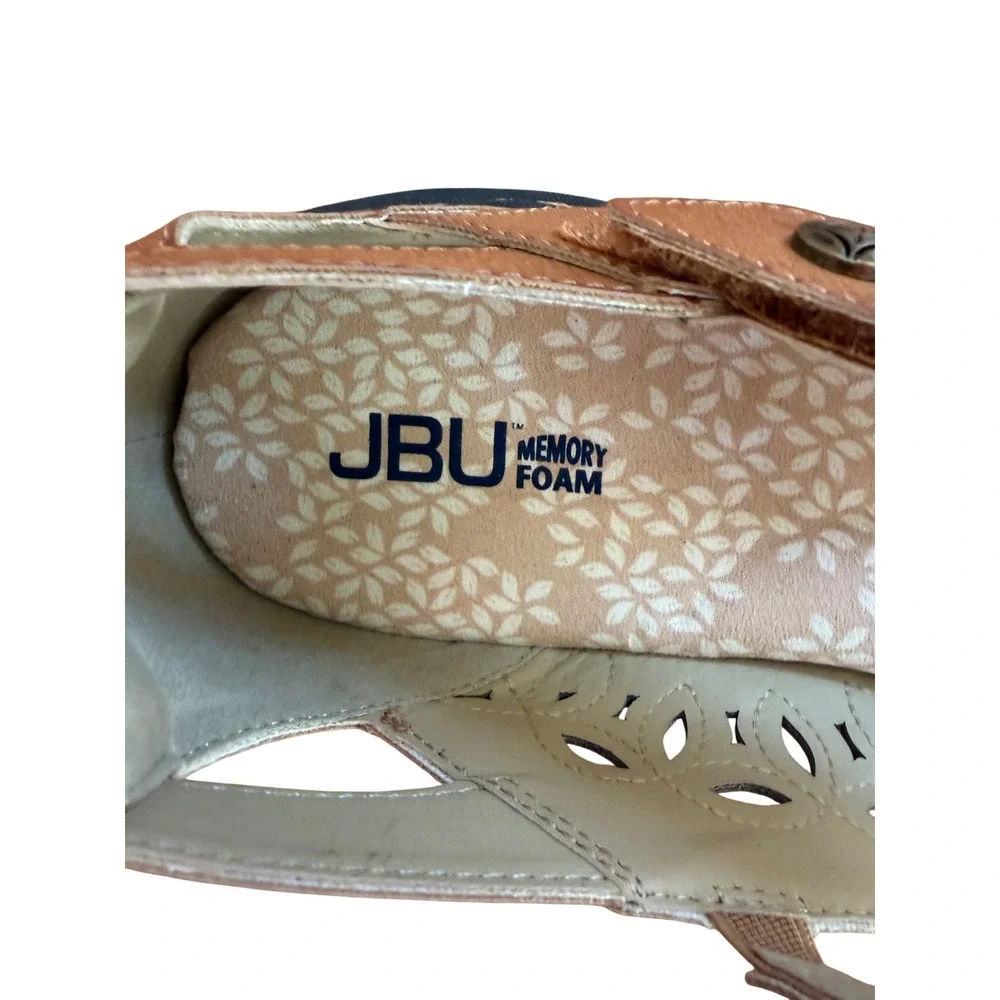 Jambu Rose Encore Tan Brown Mary Jane‎ Flats Velcro Memory Foam Size 11